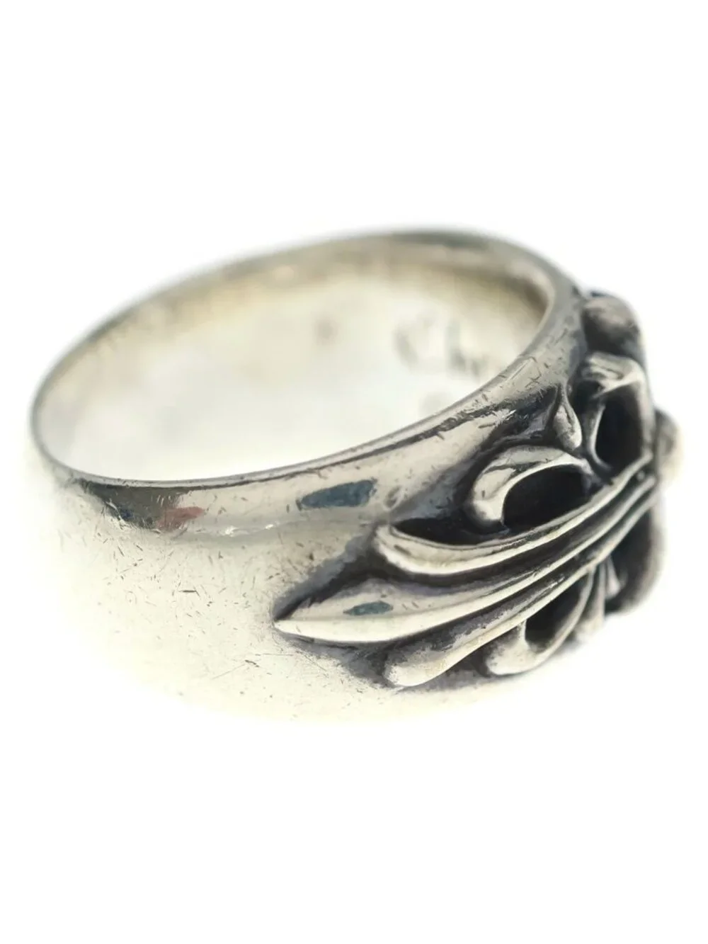 Chrome Hearts Flrl Crs Floral Cross Ring Silver